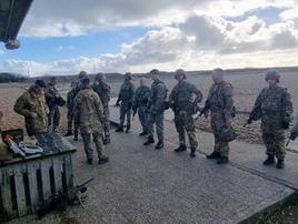 The Royal Gibraltar Regiment at the training exercise.