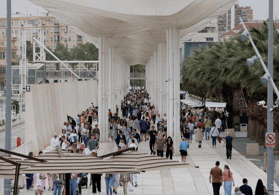 Busy scenes in Malaga city on Saturday.