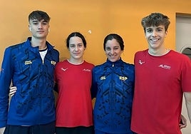 Carlos Garach, Alba Vázquez, María de Valdés and Pablo Ortega in Coimbra.
