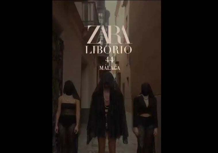 First frame of the controversial video, which features Zara's logo.