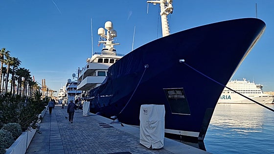 Megayacht previously owned by American multimillionaire Robert Brockman moors in Port of Malaga