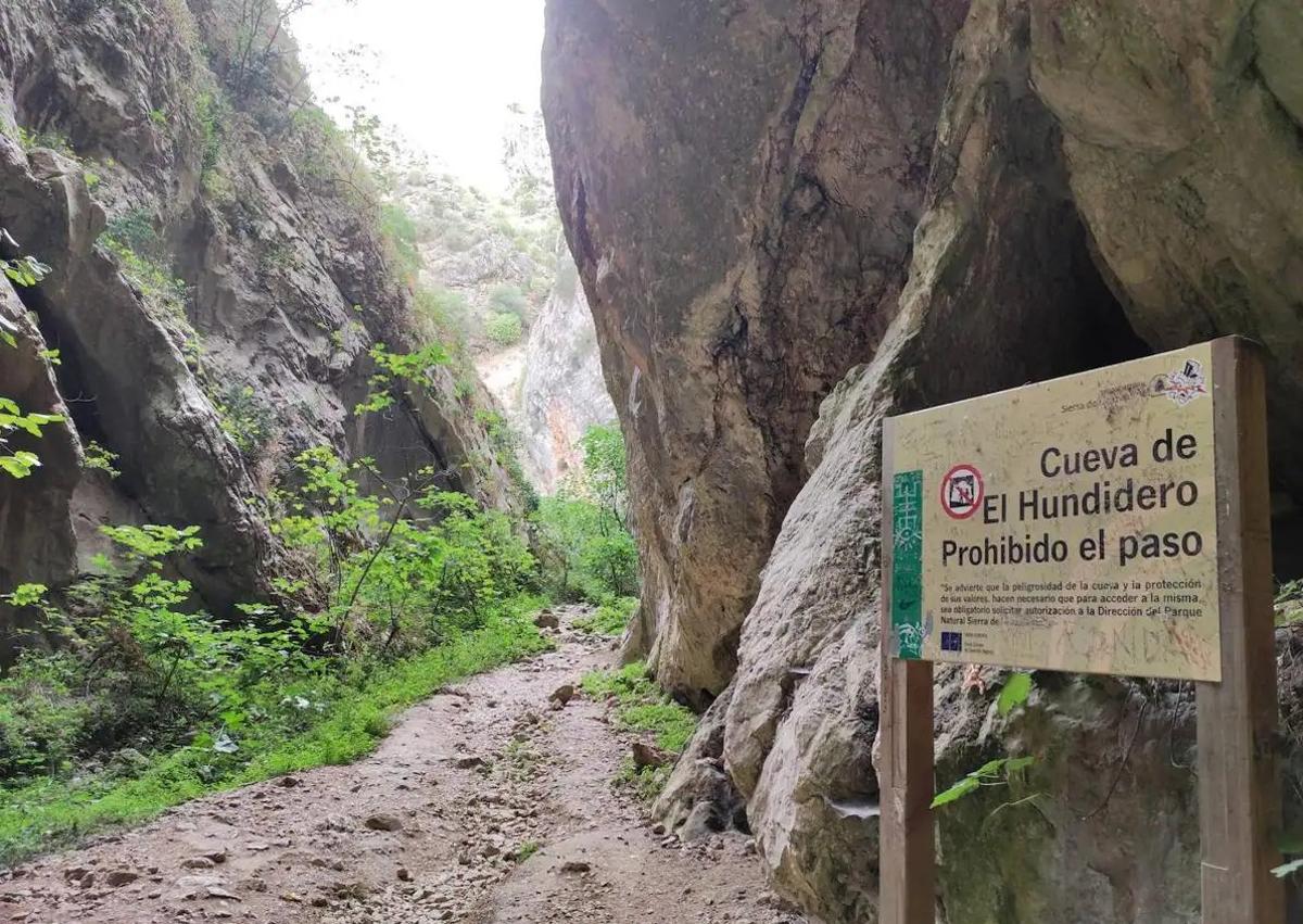 This is the spectacular cave near Ronda with an entrance standing over ...