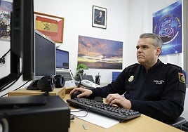 Andrés Román, in his office at the Provincial Police Station.