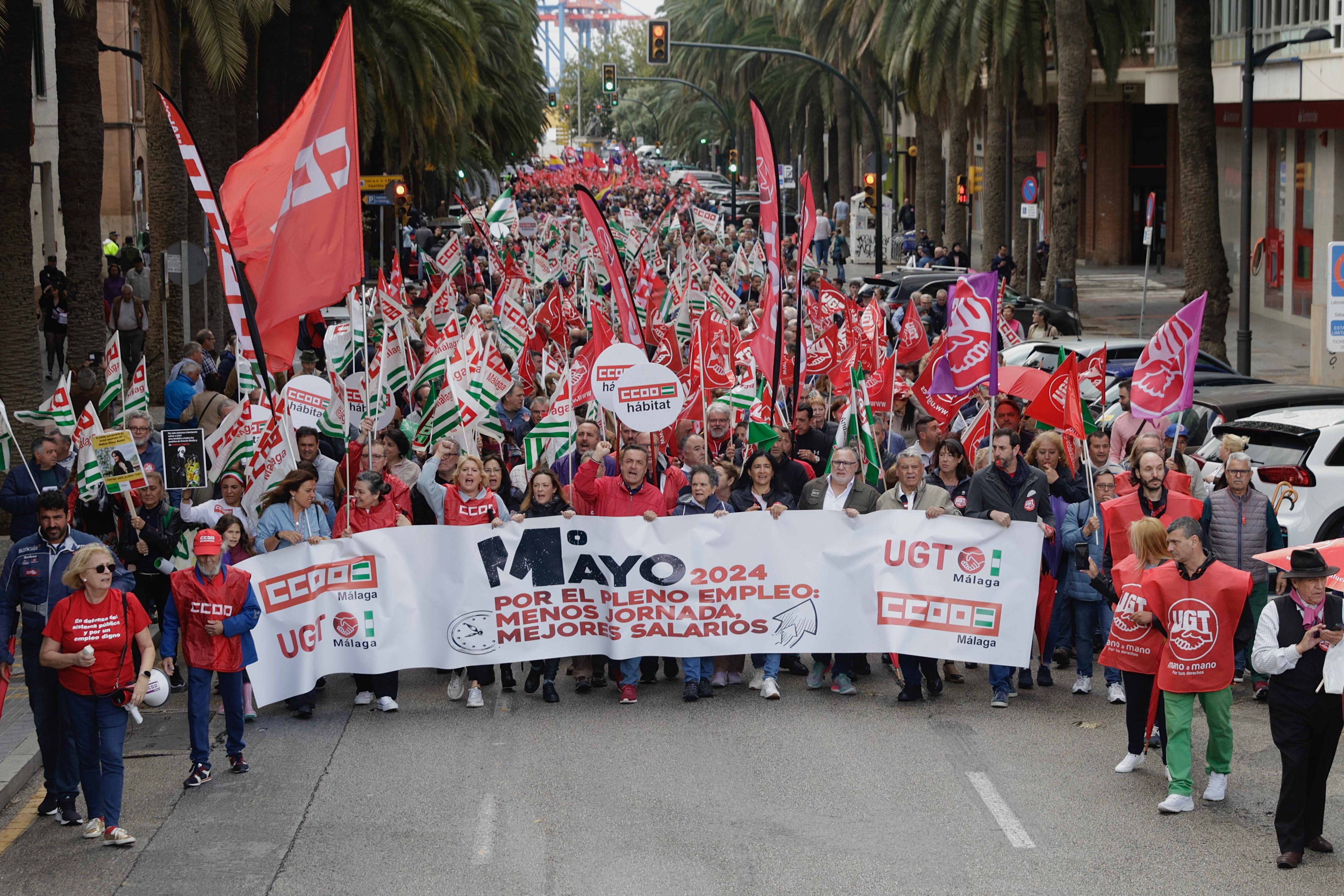 In pictures, Labour Day rally takes to the streets of Malaga