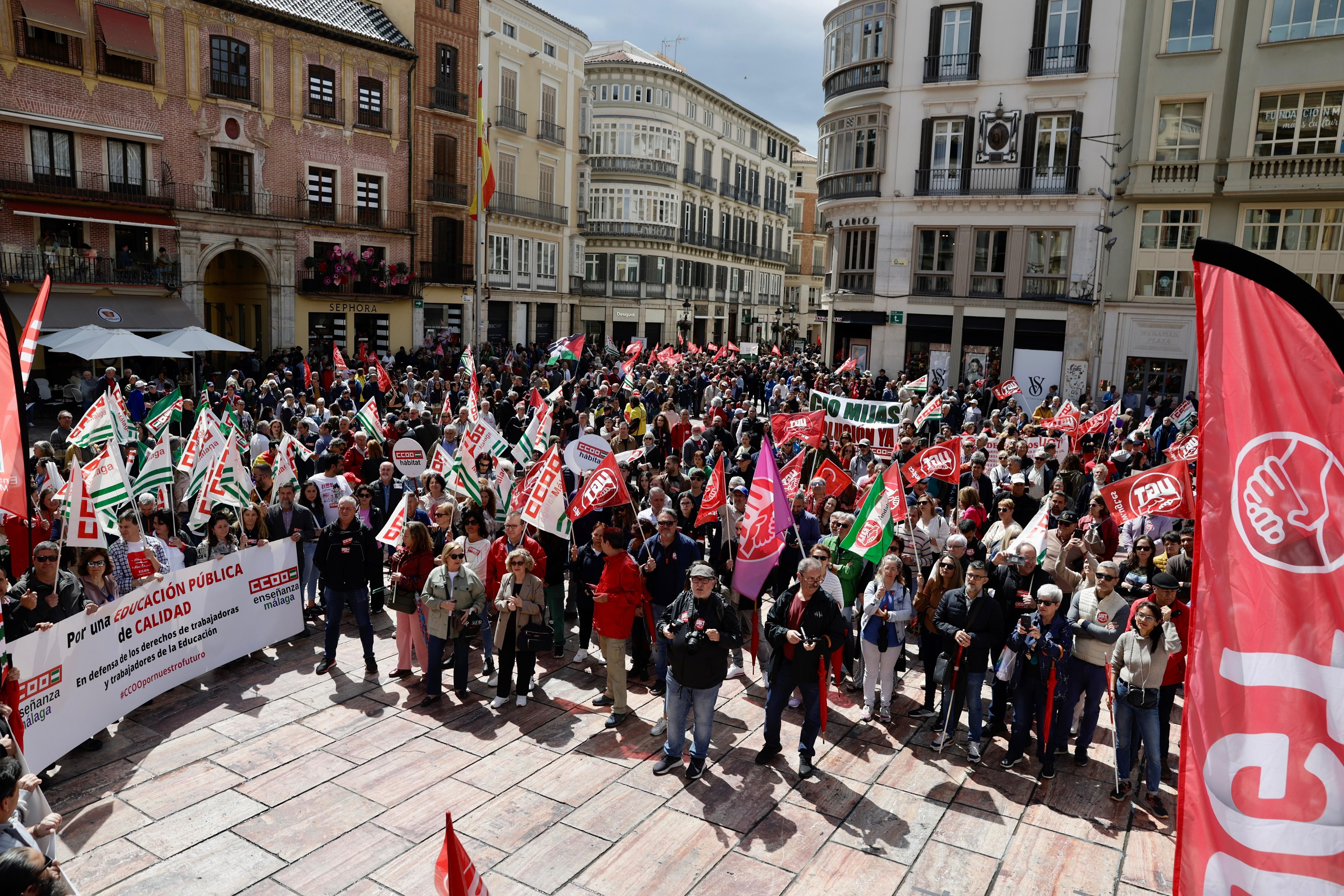 In pictures, Labour Day rally takes to the streets of Malaga