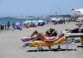 File image of sunbathers on a Costa del Sol beach.