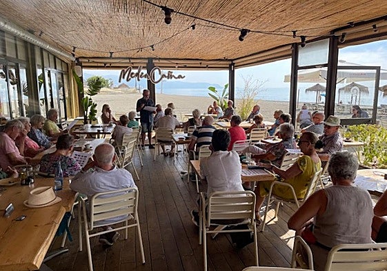 A recent Torrox Spanish History Group meeting at the Mediacaña Merendero.