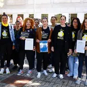 Women suffering from endometriosis protesting in Malaga.