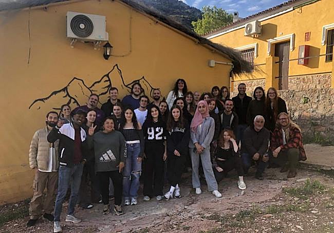 The artists with representatives of the project's leaders and supporting organisations.