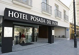 The hotel entrance.