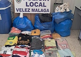 Some of the counterfeit items seized by police in Torre del Mar