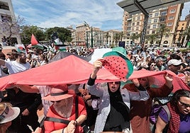 A demonstration took place in the streets of Malaga in solidarity with the Palestinian people