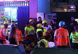 The area of the building collapse in Playa de Palma.