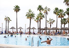 View of a swimming pool at Holiday World Resort in Benalmádena.