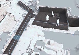 Computer image of the viewpoint and walkways that will allow access to the new area of the Roman theatre.