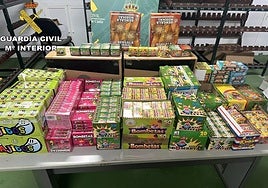 Evidence of a recent haul of potentially dangerous fireworks, courtesy of the Guardia Civil.
