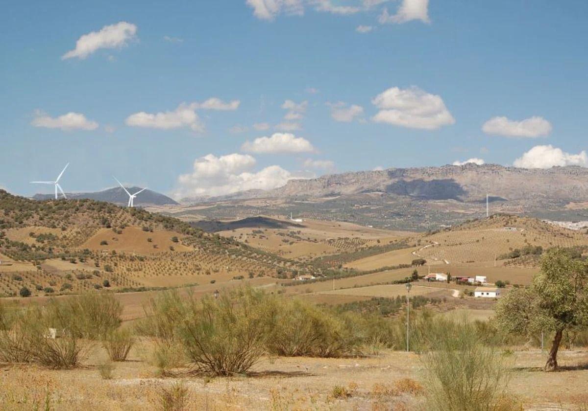 Artist's impression of what the landscape would look like with new wind turbines.