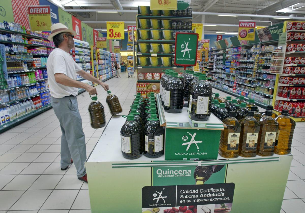 Olive oil at 50% off with supermarket discounts.