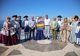 The announcement of the 4th of July parade on Nerja's Balcón de Europa.