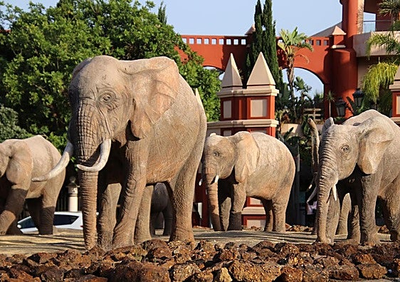The herd of elephants on the N-340 road that has become a symbol of Benalmádena Costa, purely by chance