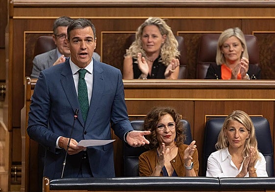 Pedro Sánchez during a session at the Congreso de los Diputados in Madrid.