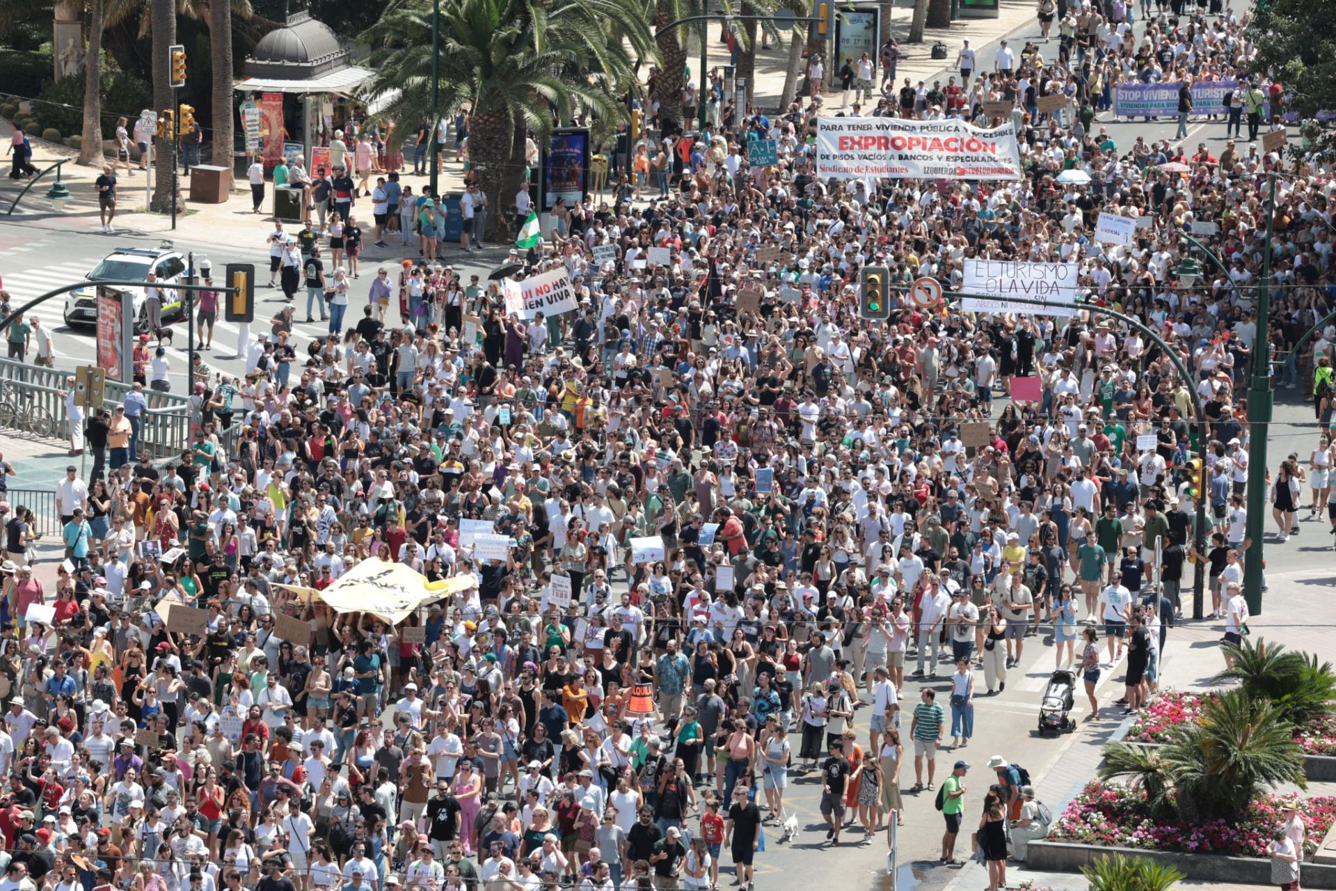 Housing crisis demonstration in Malaga, in pictures