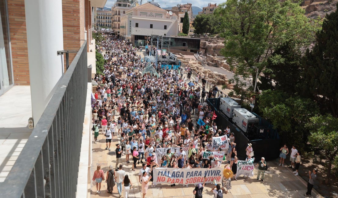 Housing crisis demonstration in Malaga, in pictures