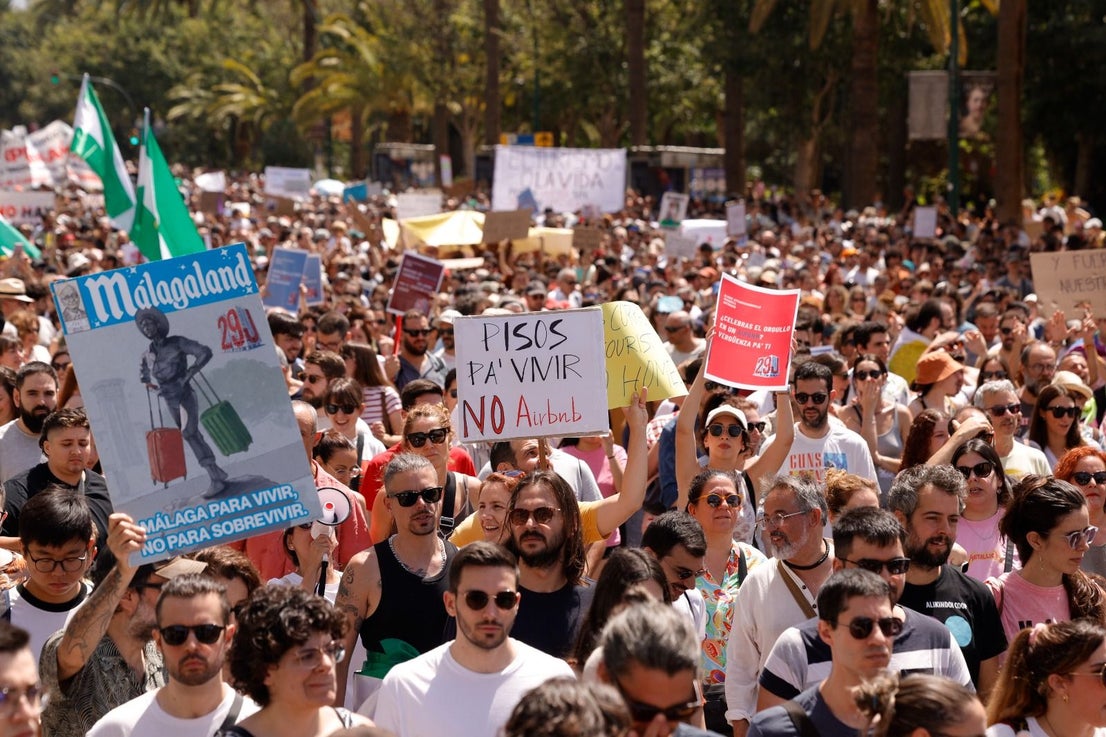 Housing crisis demonstration in Malaga, in pictures