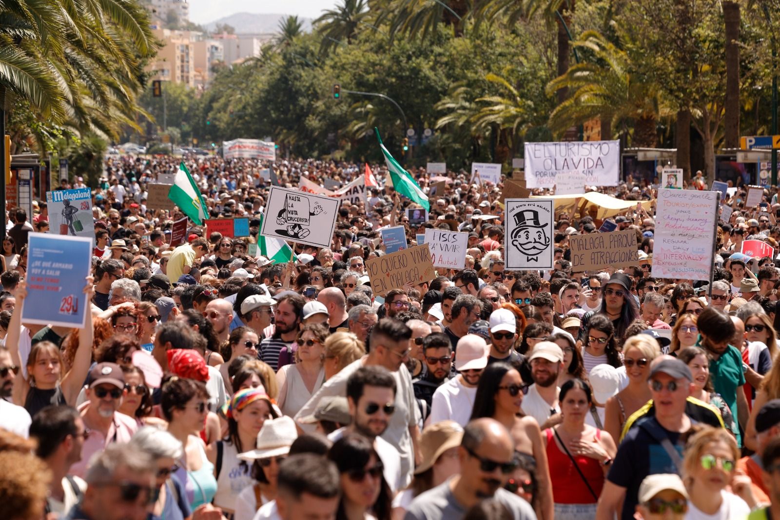 Housing crisis demonstration in Malaga, in pictures