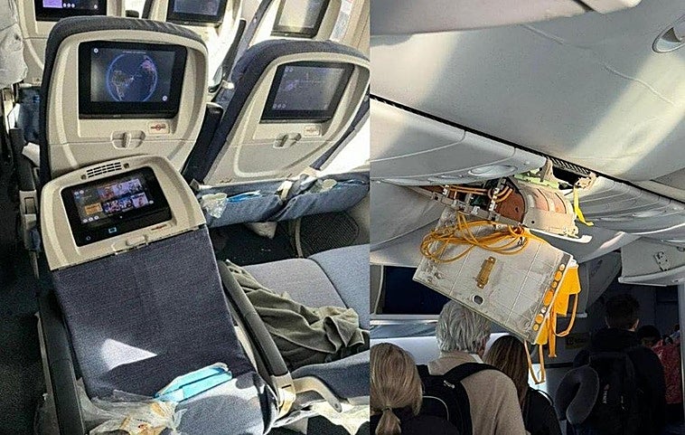 This is what the interior of the plane looked like when it landed.