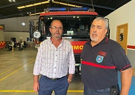 The councillor at the fire station in Mijas on Thursday.
