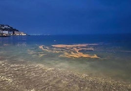 La Velilla beach with the bioluminescence.