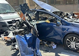 This was the result after a gas canister exploded inside a car in Malaga