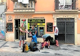 Customers at BagsCare's door.