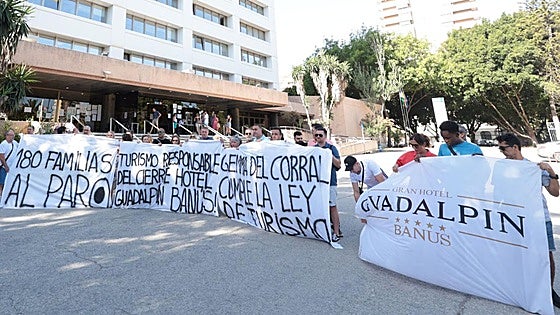 Hotel workers protest against job losses after court order forces part of Marbella hotel to close