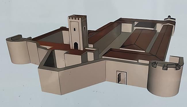 A digital image of what the original castle would have looked like.