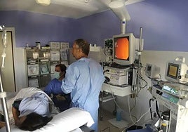 Archive image of a colonoscopy in progress.