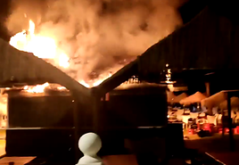 The blazing chiringuito located next to the football pitch in El Morche.