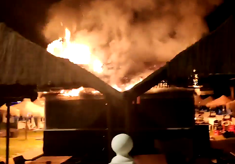 The blazing chiringuito located next to the football pitch in El Morche.