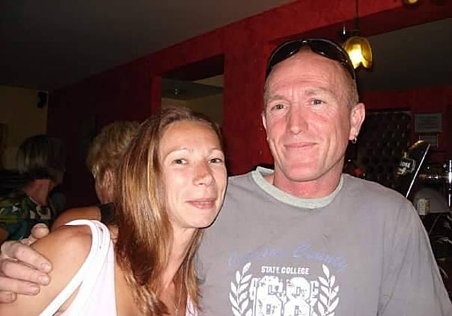 Becky and Andy Derrick in happier times.