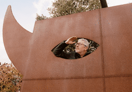 Starck's olive oil mill, a striking piece of architecture.
