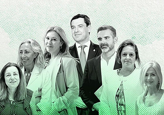 The Junta de Andalucía's new team at the top.
