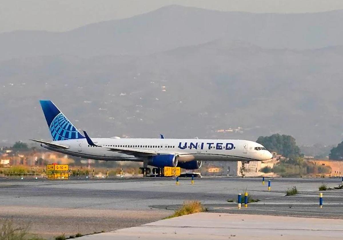 File image of United Airlines aircraft at Malaga Airport.