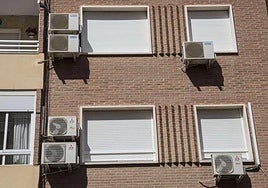 A typical exterior façade with several units in place.