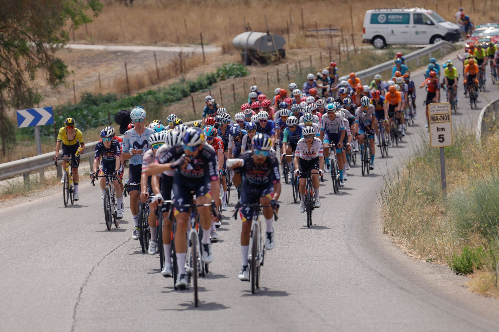 Vuelta a España pro cycle event races through inland Malaga towns and villages, in photos