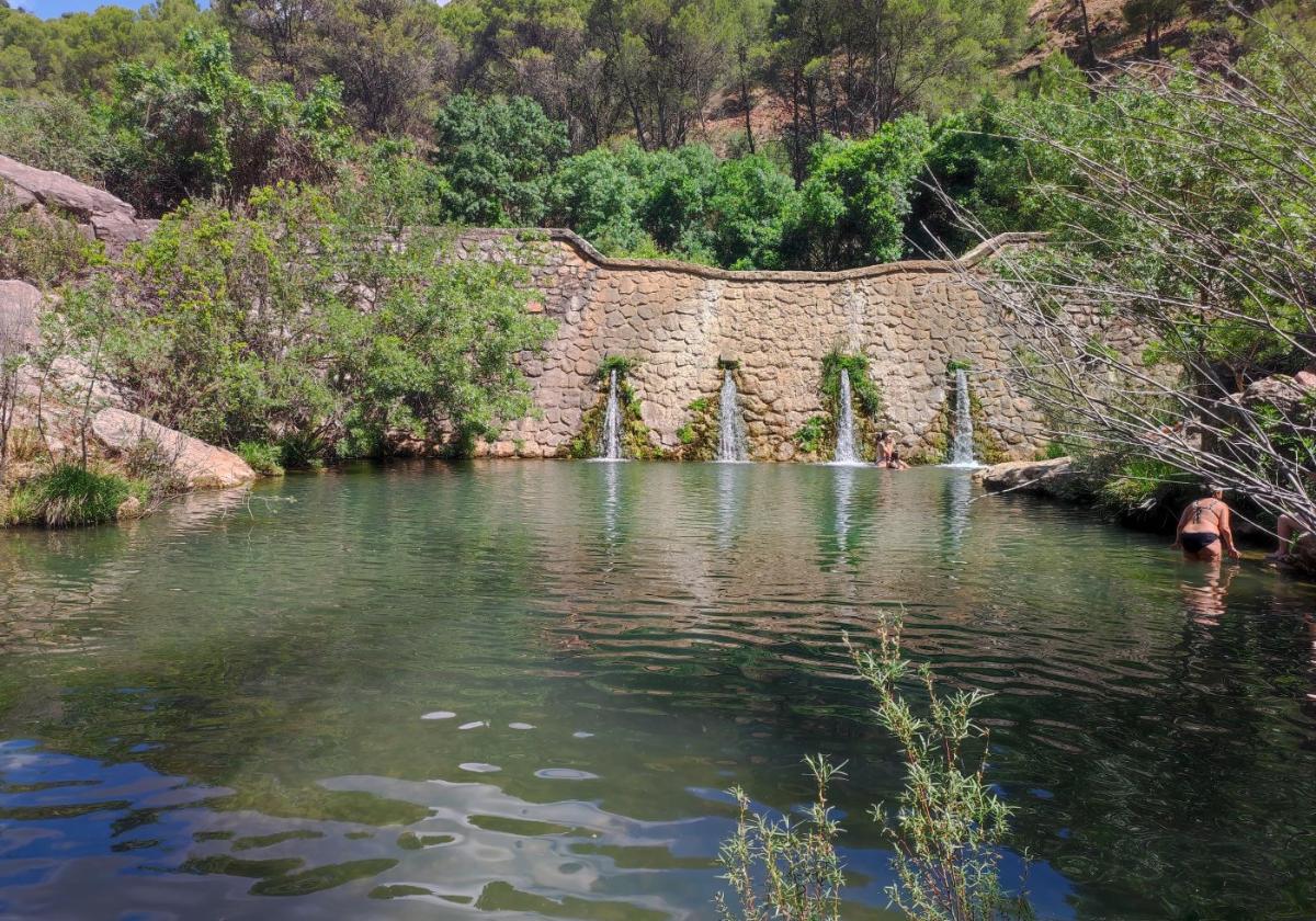 As well as winding roads to reach the pool by car there is also a walking route.