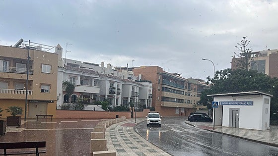 Watch as surprise summer showers hit popular holiday resort on the Costa del Sol