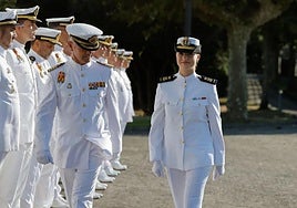 Leonor de Borbón y Ortiz on her first day of naval training.