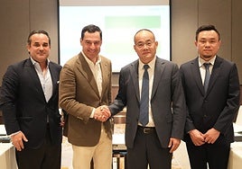 Javier Romero and Juanma Moreno with Sermatec company leaders in Beijing
