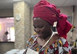 Joyce Gyimah working in the Adintre social kitchen.
